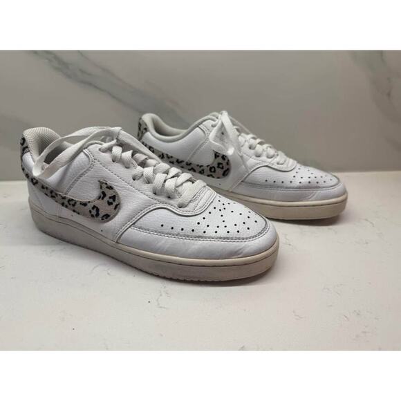 Nike Women’s Size 8 Leopard Print Court Vision Sneakers - Picture 1 of 5
